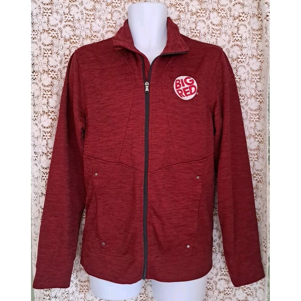 North End Jacket Size M Carbon Red Full Zip Mock Neck Pockets‎ Big Red Logo